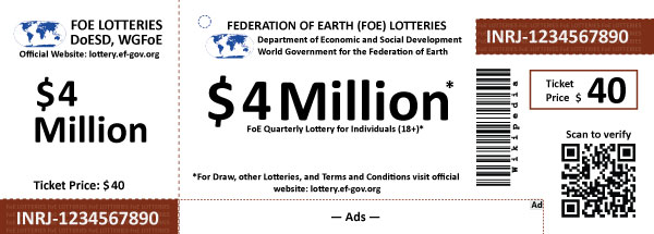 FoE $4 Million Lottery ticket